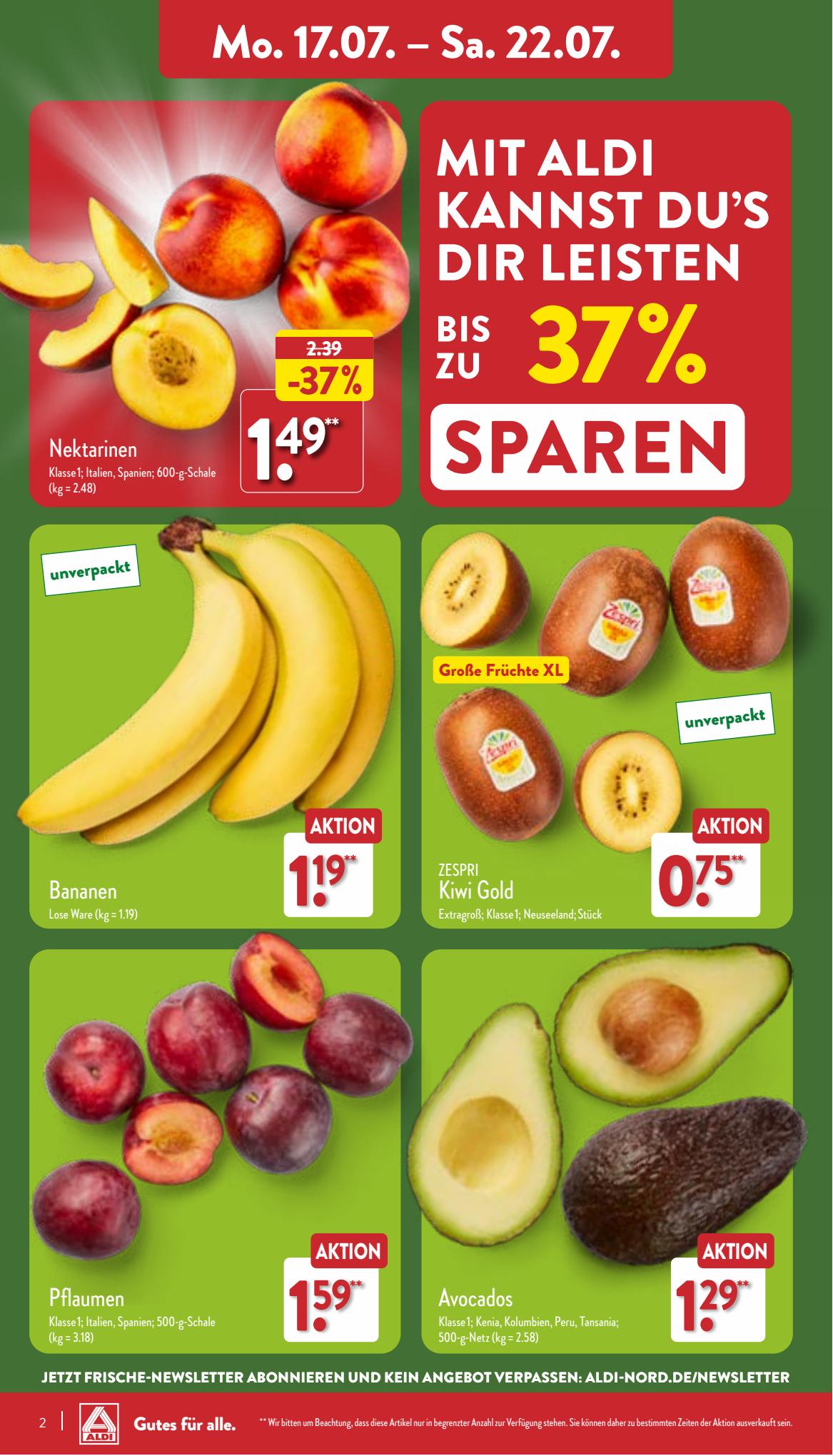 ALDI Nord Prospekt 10 – 13 Juli 2023 Seite 2