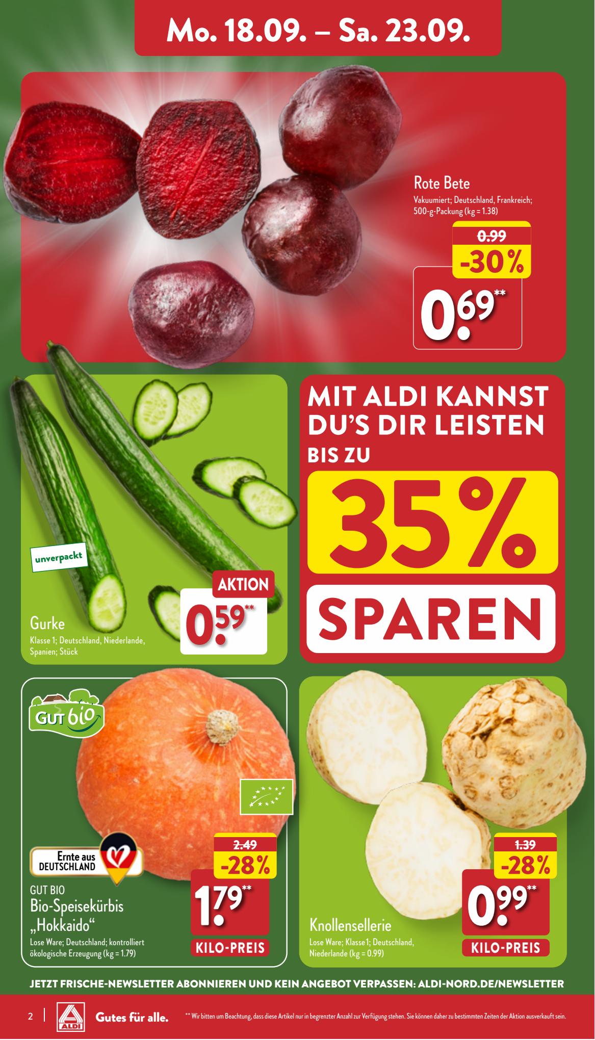 ALDI Nord Prospekt 11 – 14 September 2023 Seite 2