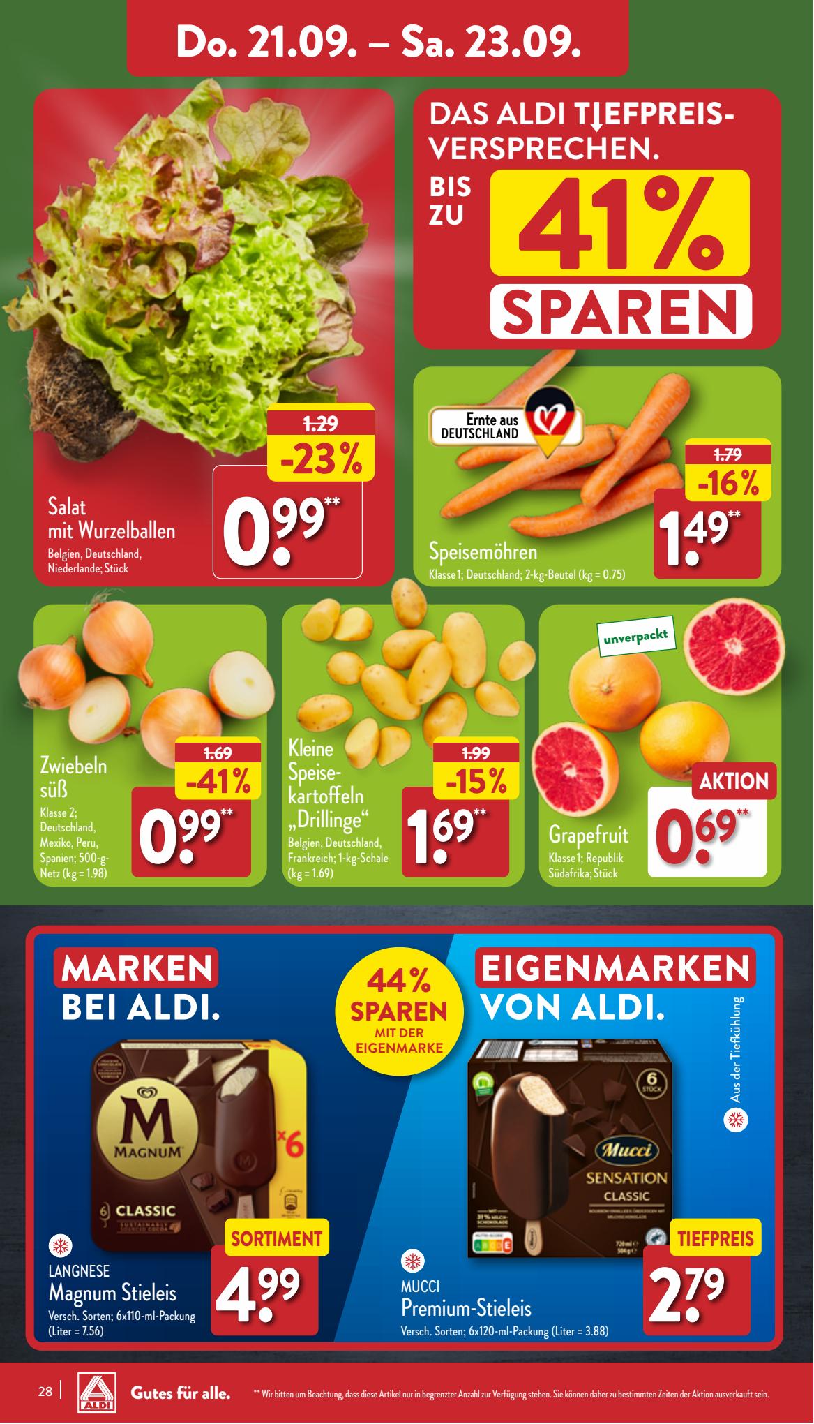 ALDI Nord Prospekt 11 – 14 September 2023 Seite 28