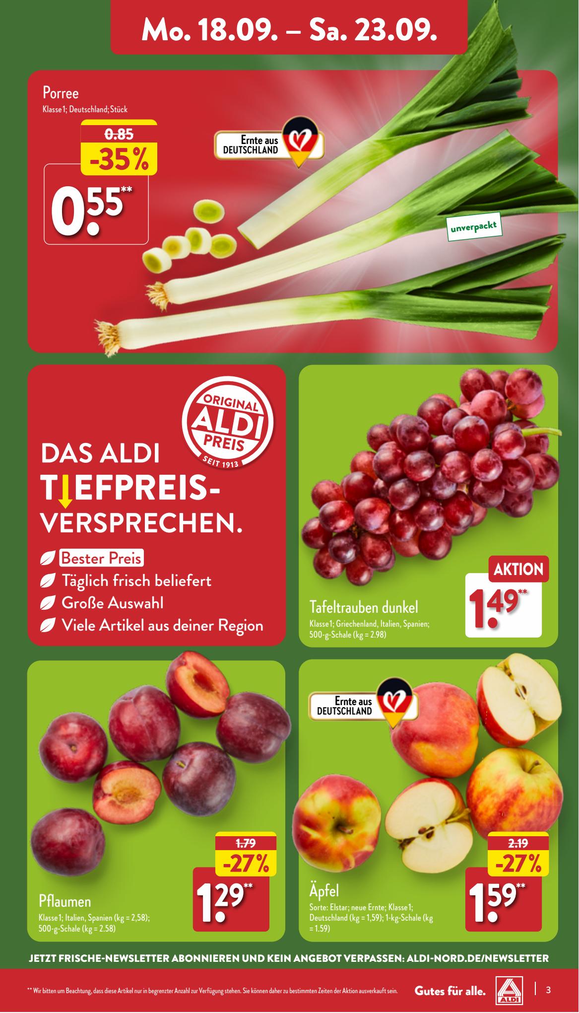 ALDI Nord Prospekt 11 – 14 September 2023 Seite 3