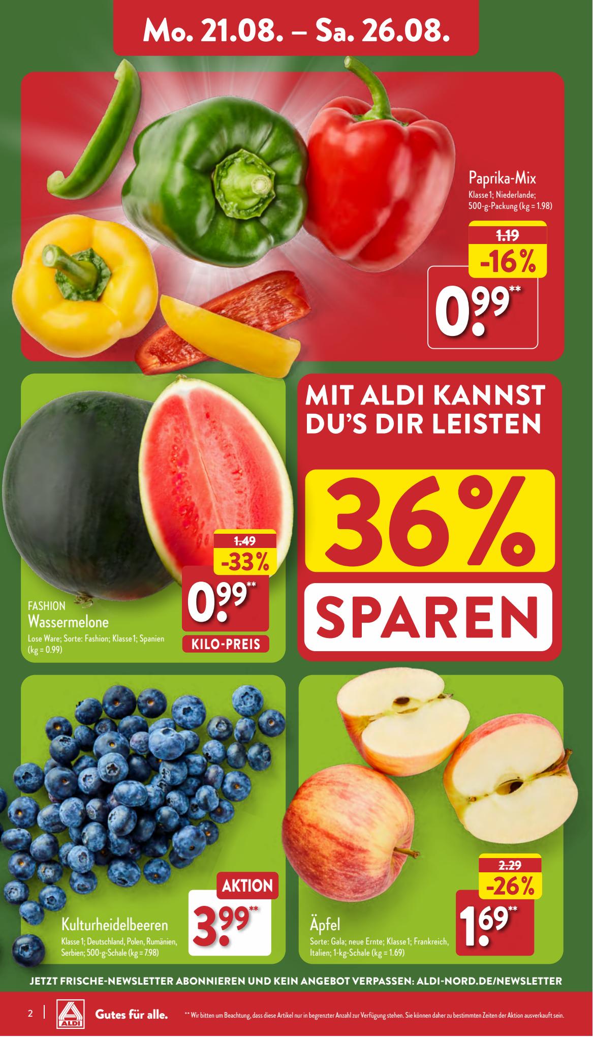 ALDI Nord Prospekt 15 – 26 August 2023 Seite 2