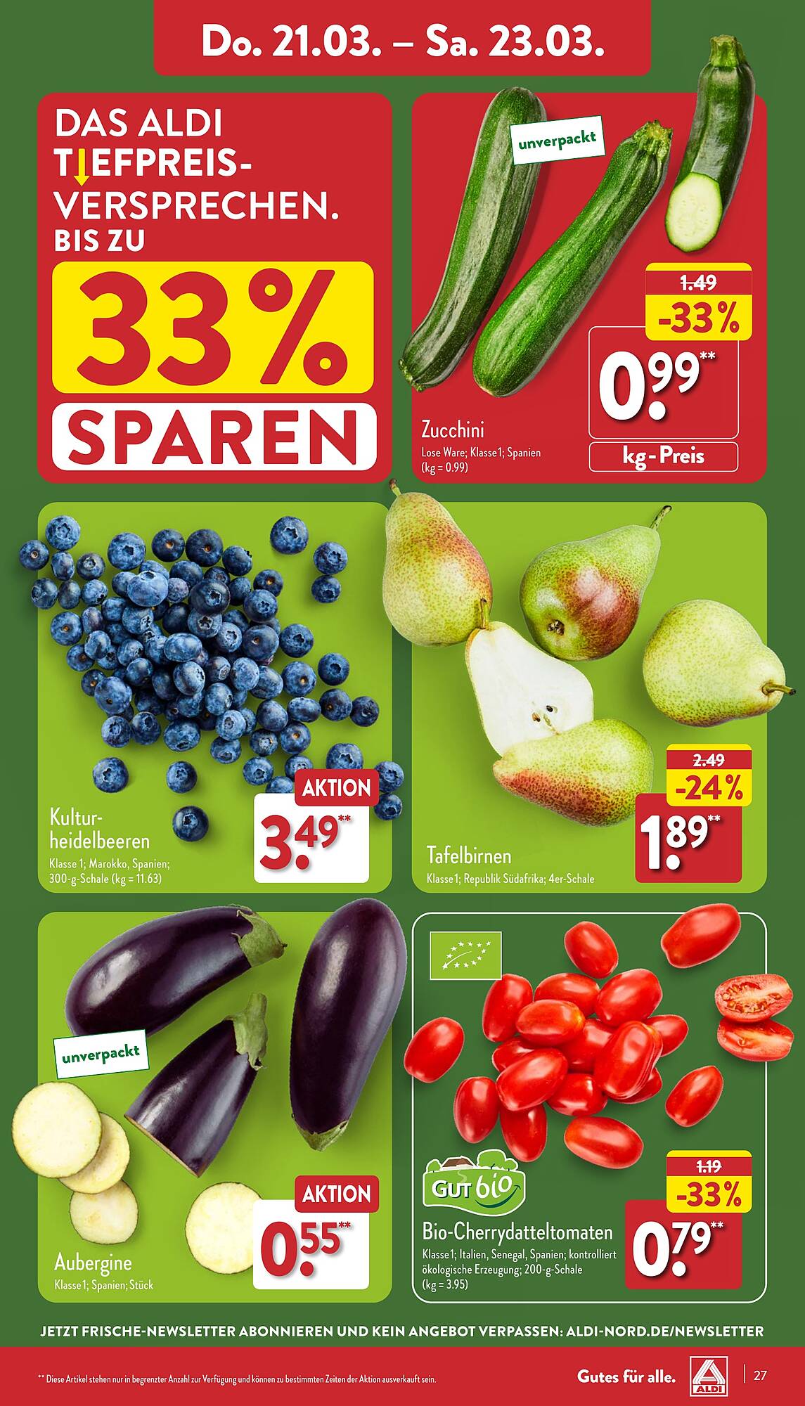 ALDI Nord Prospekt 18 – 23 Marsch 2024 Seite 27