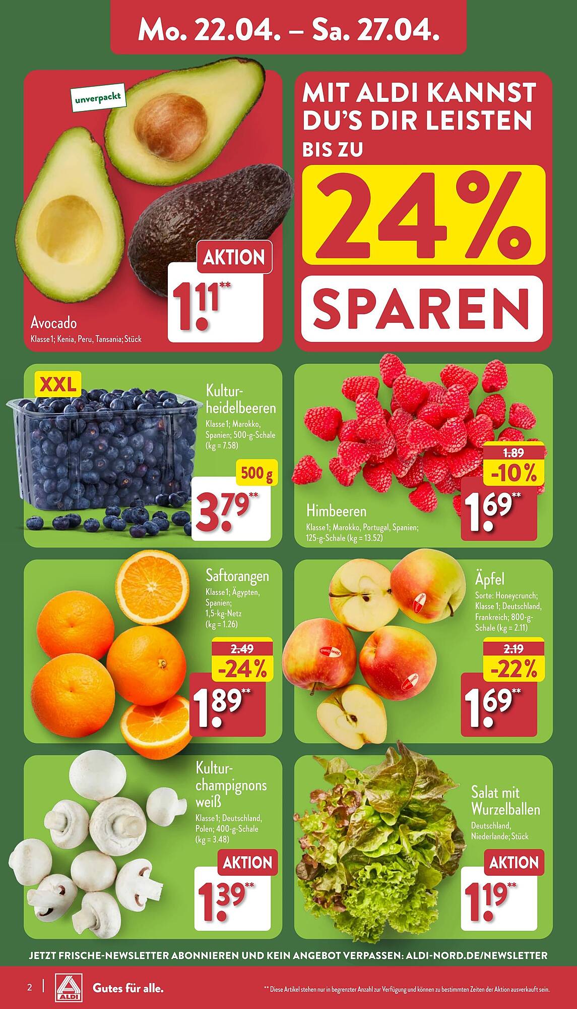 ALDI Nord Prospekt 22 – 27 April 2024 Seite 2