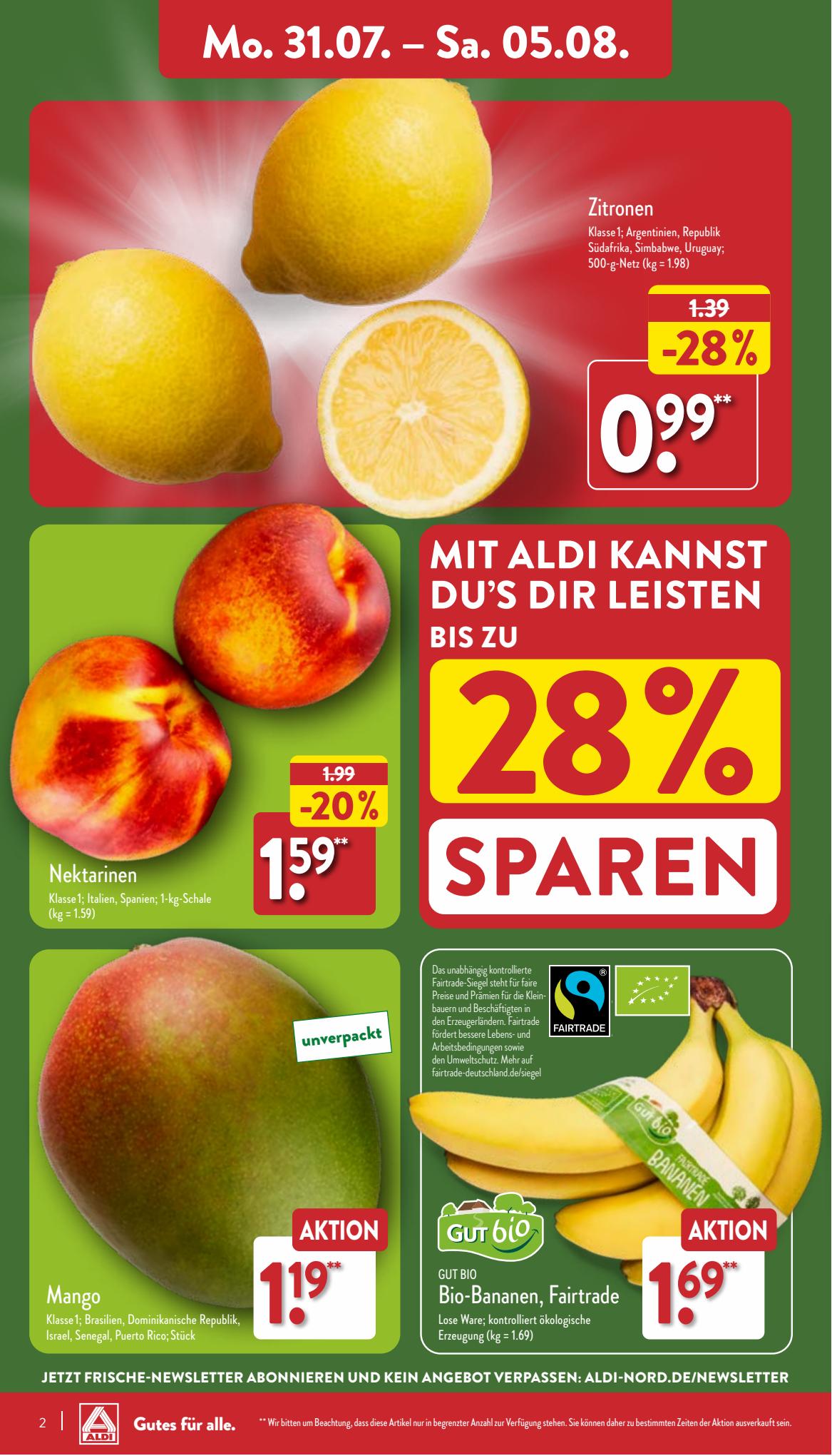 ALDI Nord Prospekt 24 – 27 Juli 2023 Seite 2