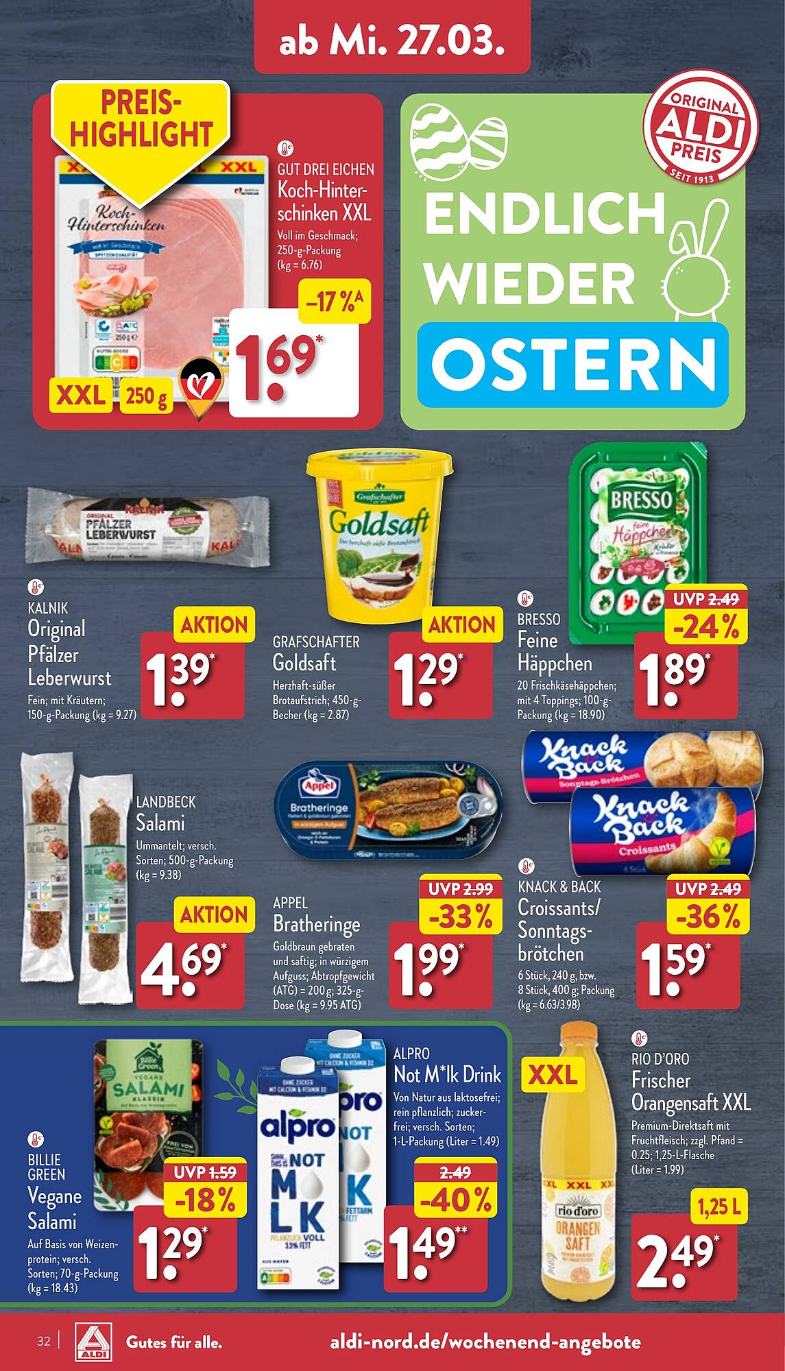 ALDI Nord Prospekt 25 – 30 Marsch 2024 Seite 32