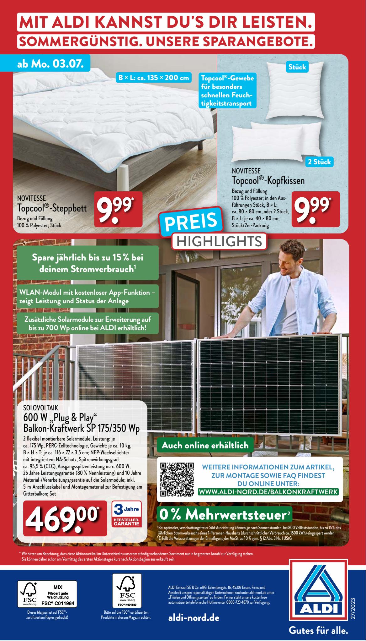 ALDI Nord Prospekt 26 Juni – 8 Juli 2023 Seite 33