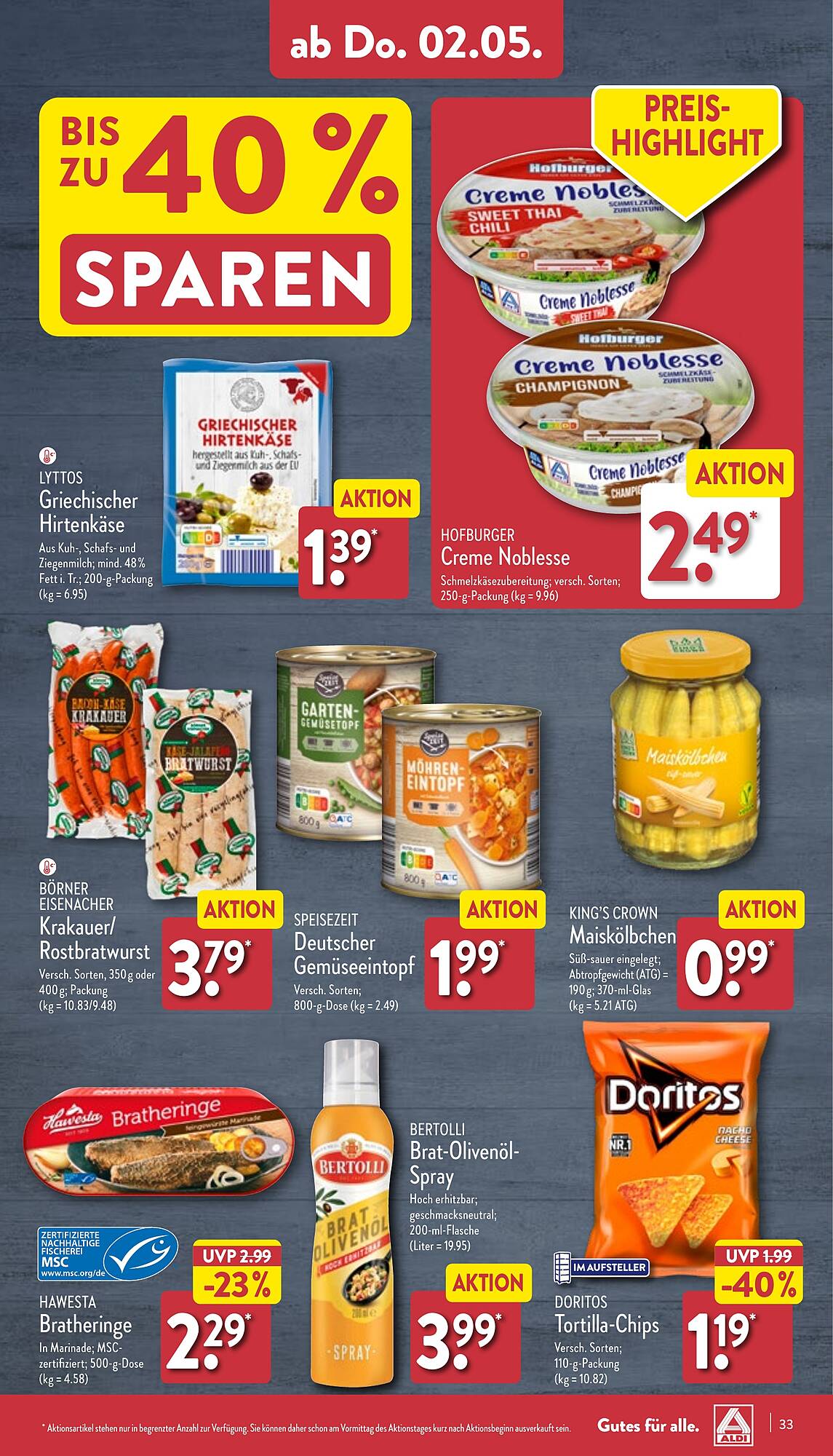 ALDI Nord Prospekt 29 Apr – 4 Mai 2024 Seite 33