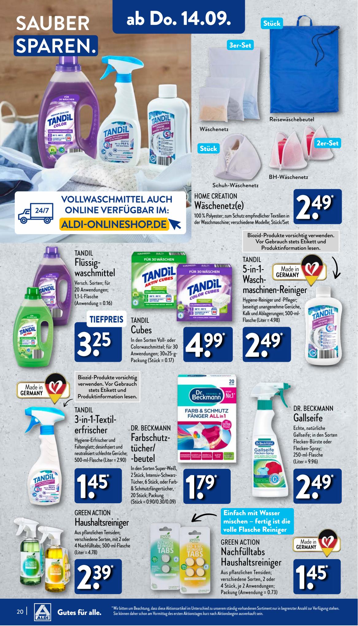 ALDI Nord Prospekt 4 – 7 September 2023 Seite 20
