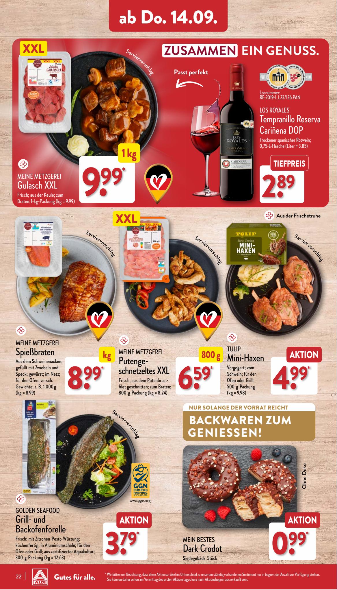 ALDI Nord Prospekt 4 – 7 September 2023 Seite 22