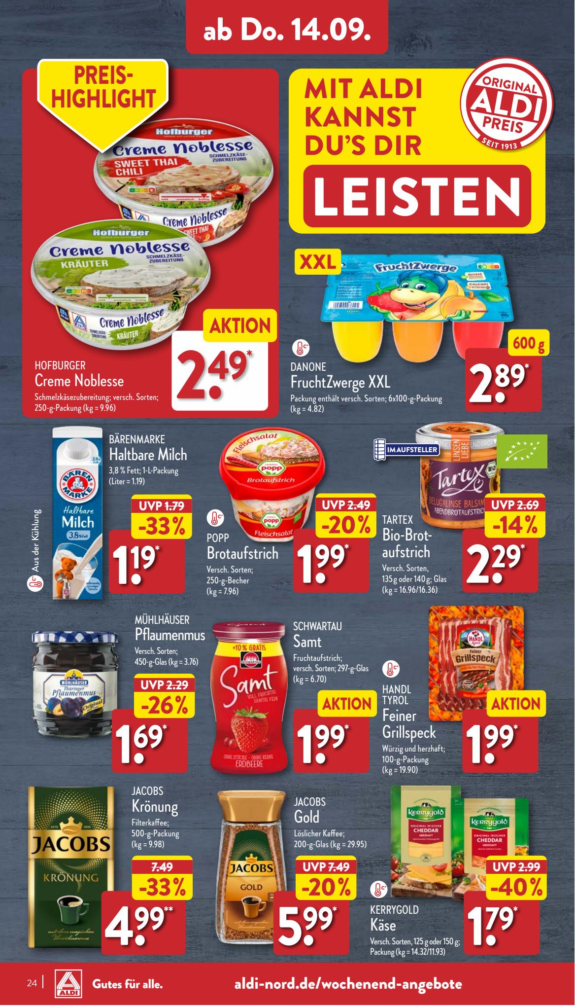 ALDI Nord Prospekt 4 – 7 September 2023 Seite 24