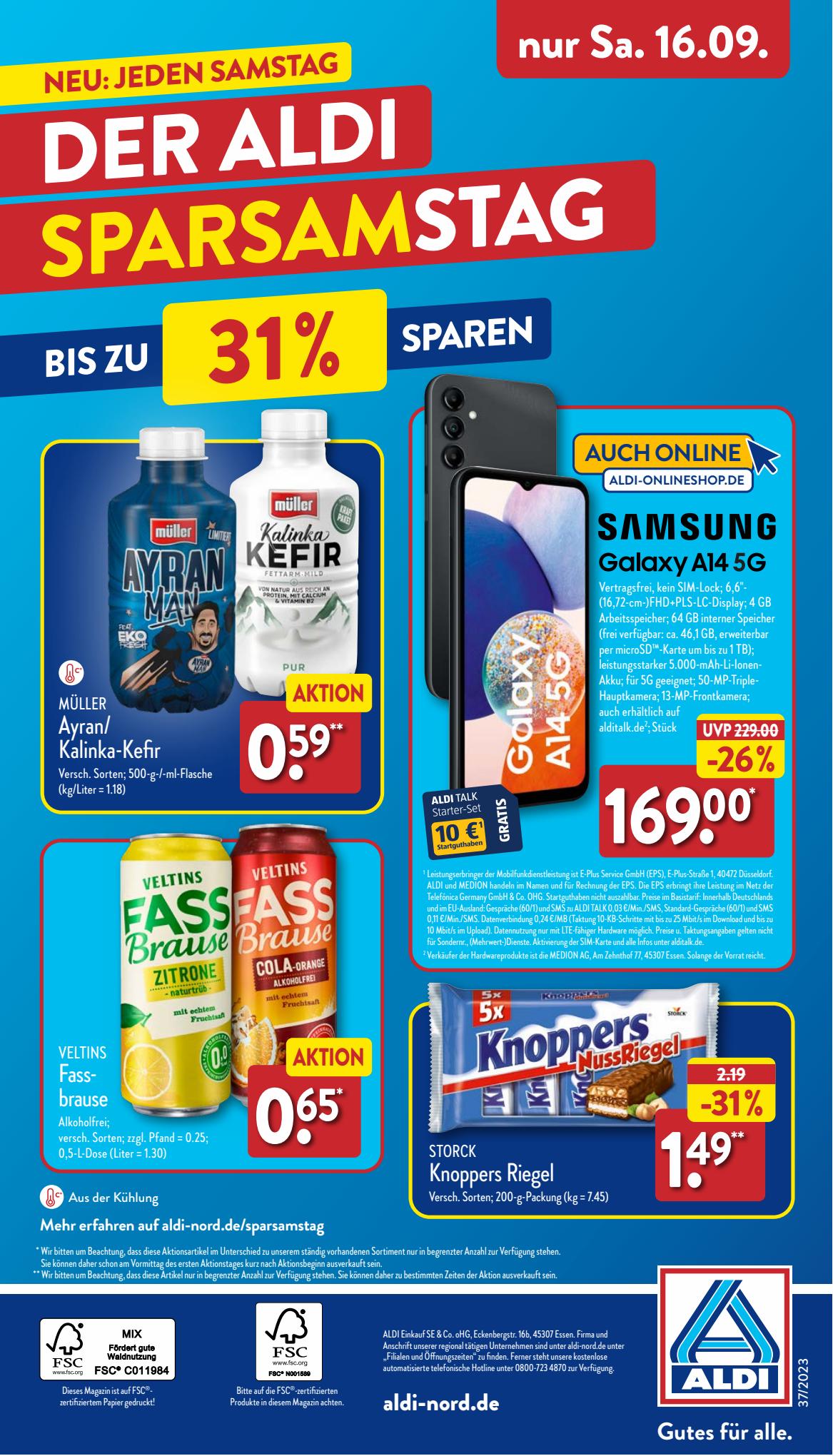 ALDI Nord Prospekt 4 – 7 September 2023 Seite 33