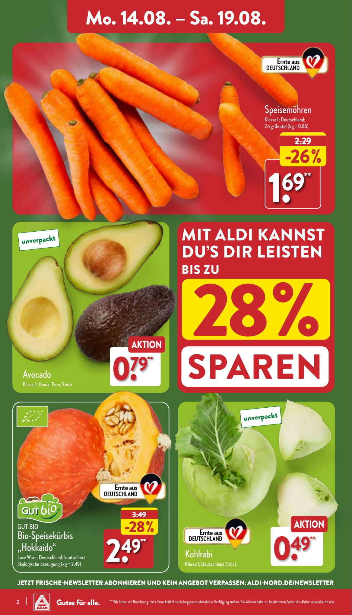 ALDI Nord Prospekt 7 – 10 August 2023 Seite 2