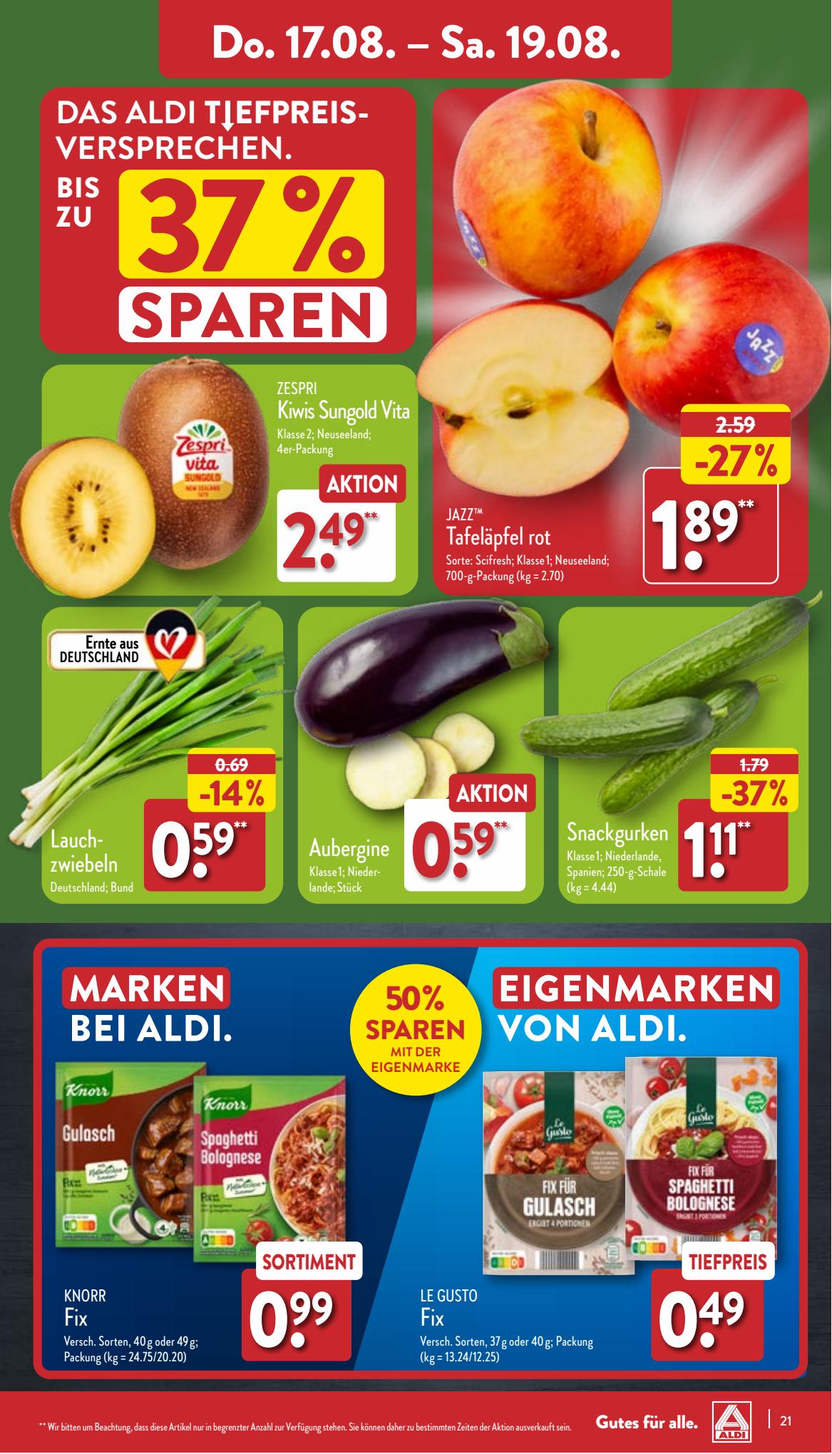 ALDI Nord Prospekt 7 – 10 August 2023 Seite 21