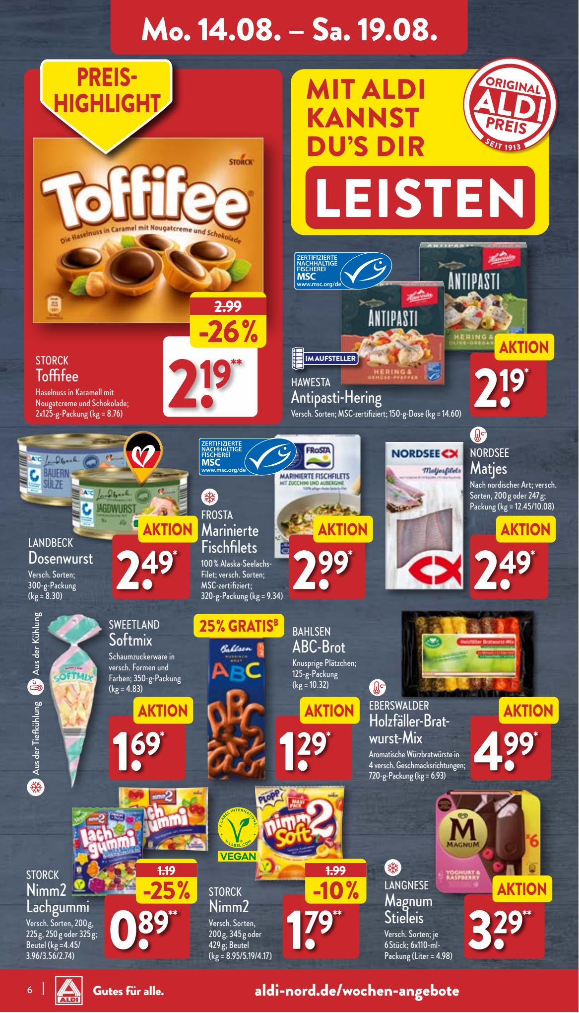ALDI Nord Prospekt 7 – 10 August 2023 Seite 6