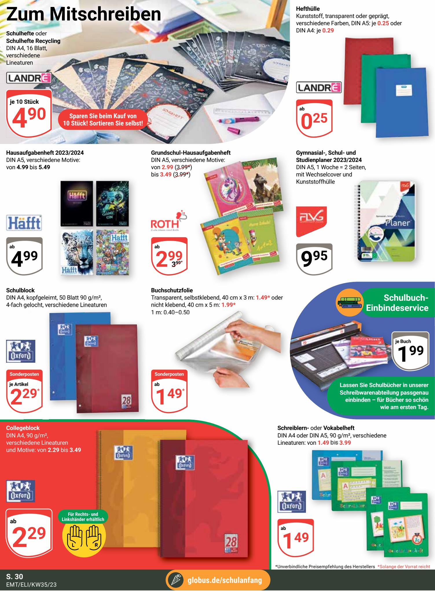 Globus Prospekt 28 August – 2 September 2023 Seite 30